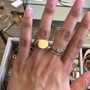 Geometric Brass Signet Ring